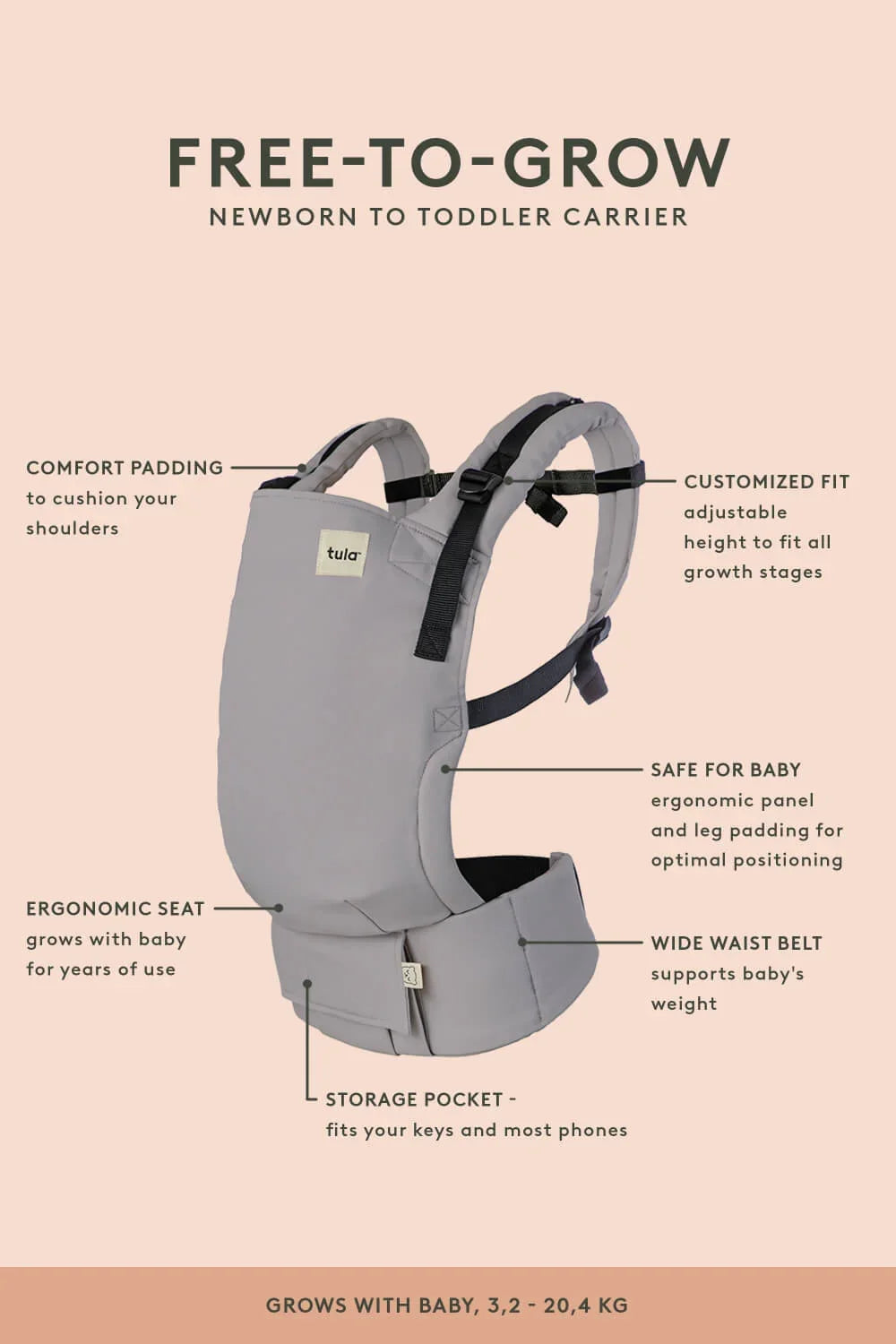 Play – Comfortable Cotton Free-to-Grow Ergonomic Carrier